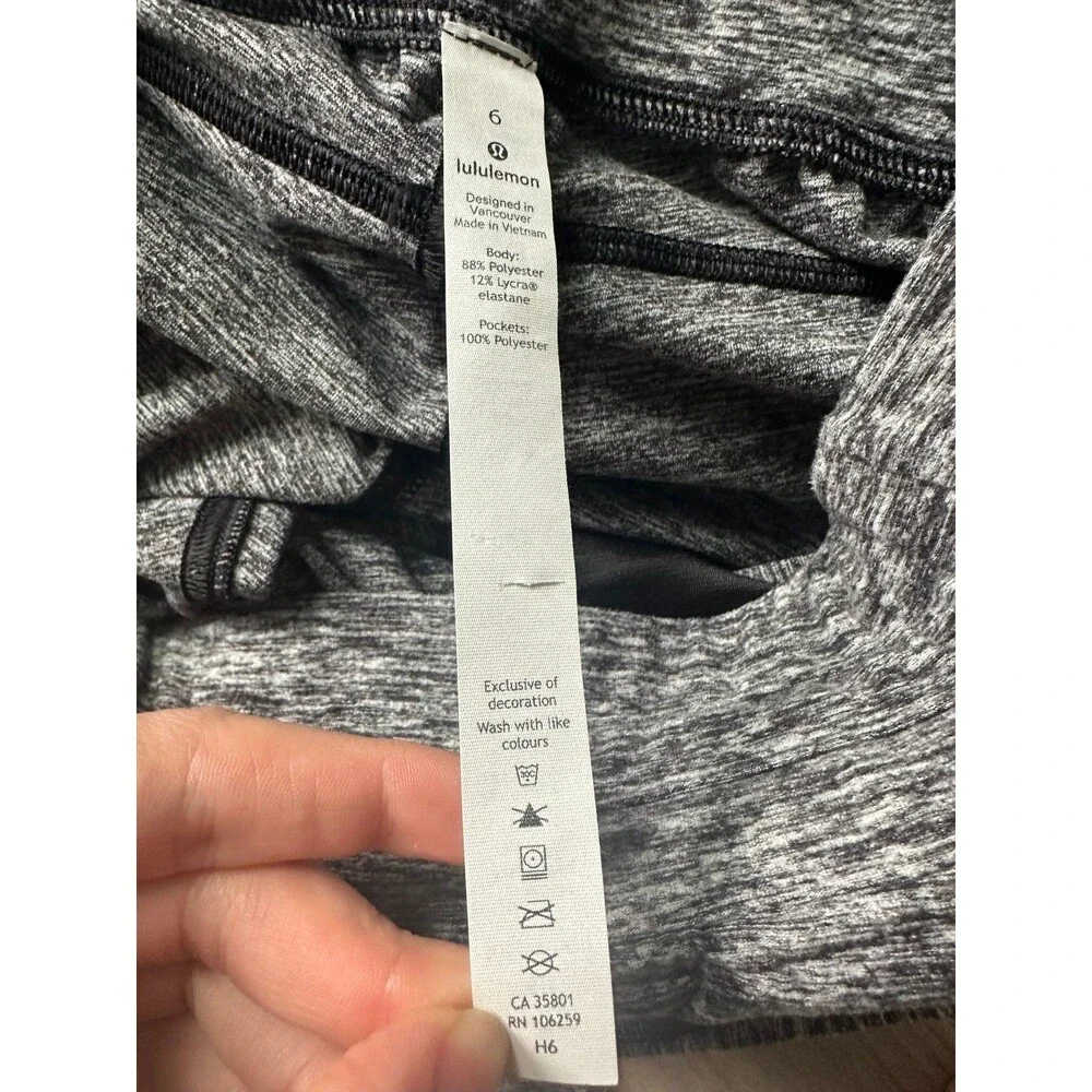 Lululemon Ready to Rulu Fleece Jogger Heathered‎ Black size 6 - Picture 3 of 4